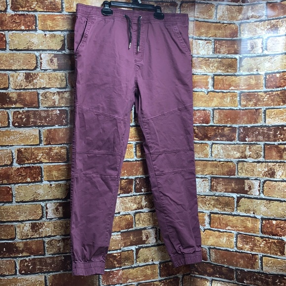 Men’s burgundy elastic waist paints xl  from split - Picture 1 of 17
